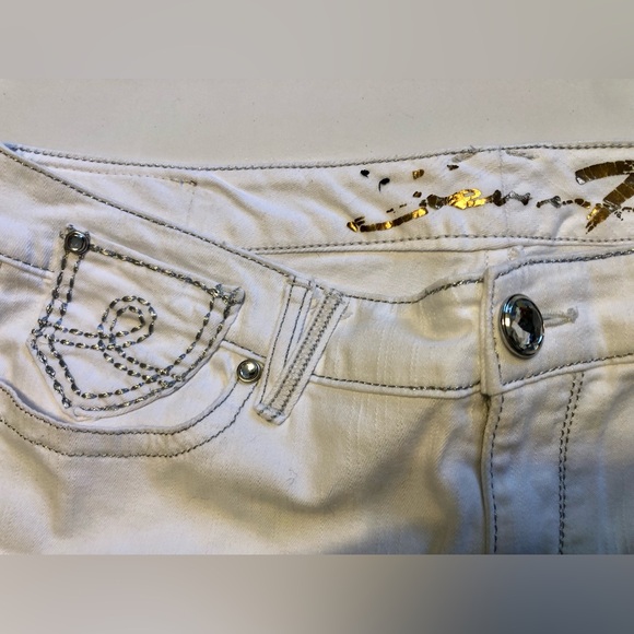 Ladies size 12 Seven7 white denim lightweight jeans-Rocker Slim fit - Picture 4 of 8